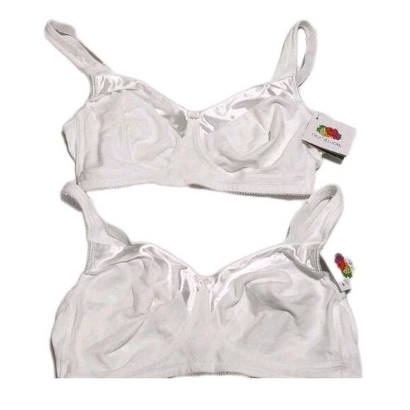 2 Fruit of the Loom Women's Seamed Soft Cup Wirefree Cotton Bra Size 40C White - Picture 1 of 7